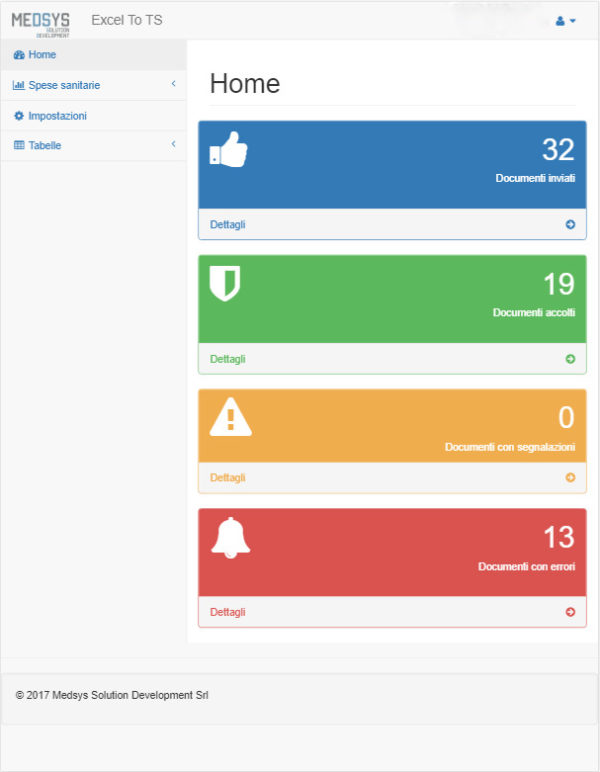 web app invio dati sistema ts dashboard